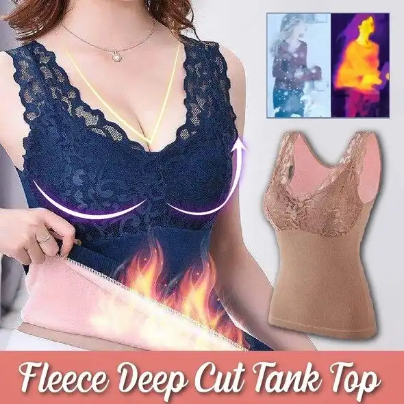 Fleece diep uitgesneden tanktop