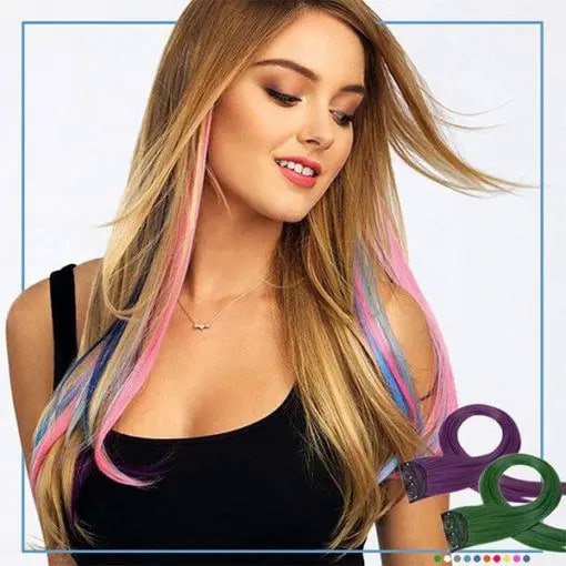 EZ Hair Clip-on gekleurde highlights